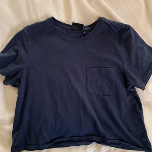 Richer poorer Pima cotton boxy crop tee shirt